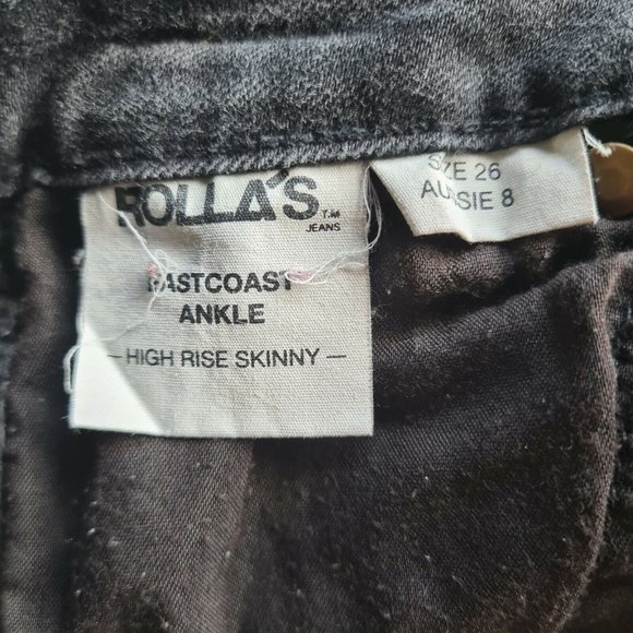 Rollas East Coast High Rise Skinny Ankle Length Jeans Sz 8 - Picture 6 of 6